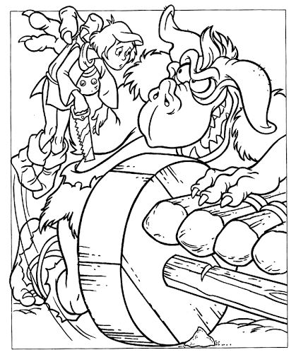 Kevin and the monster coloring page